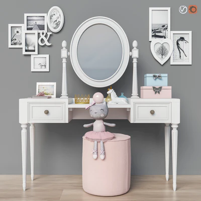 Dressing table (2 options for children, for adults) set 19 — Ver 1