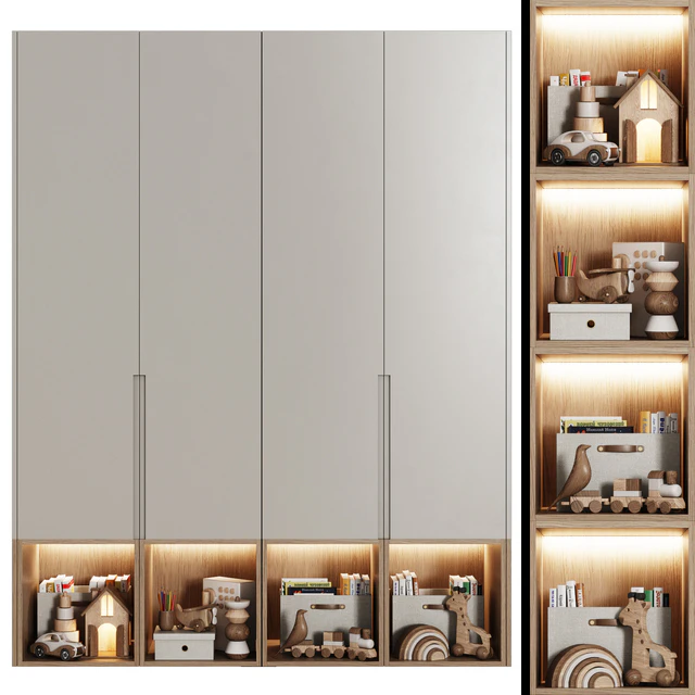 Modular children's wardrobe in a modern style 07 — Descargar