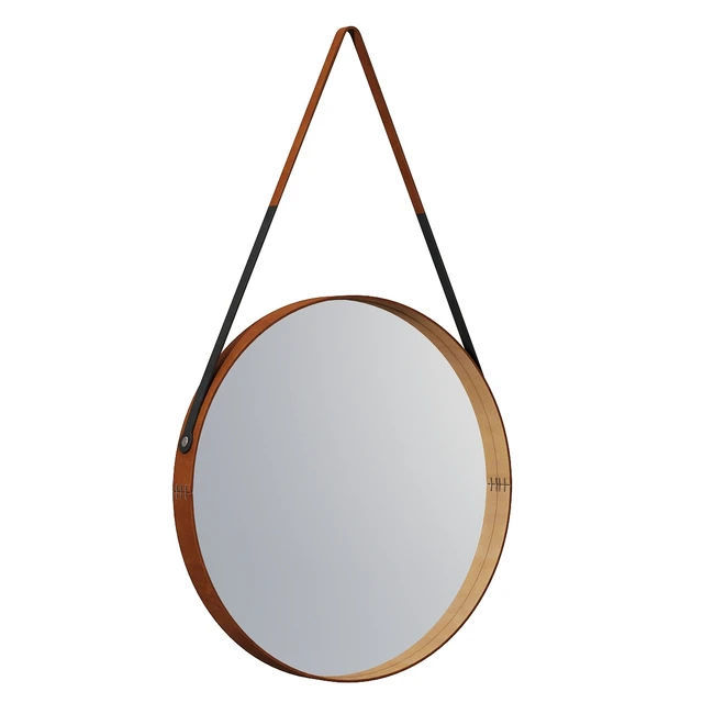 Round leather mirror — Descargar