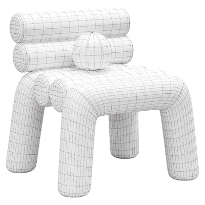 Beige Velvet Accent Chair by Homary — View 3