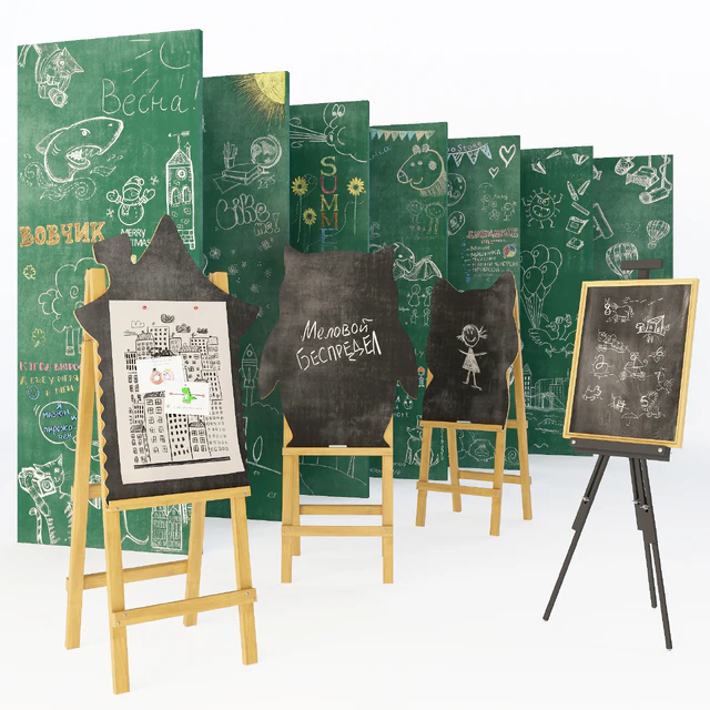 Set for creating slate surfaces with chalk drawings 4 — Descargar