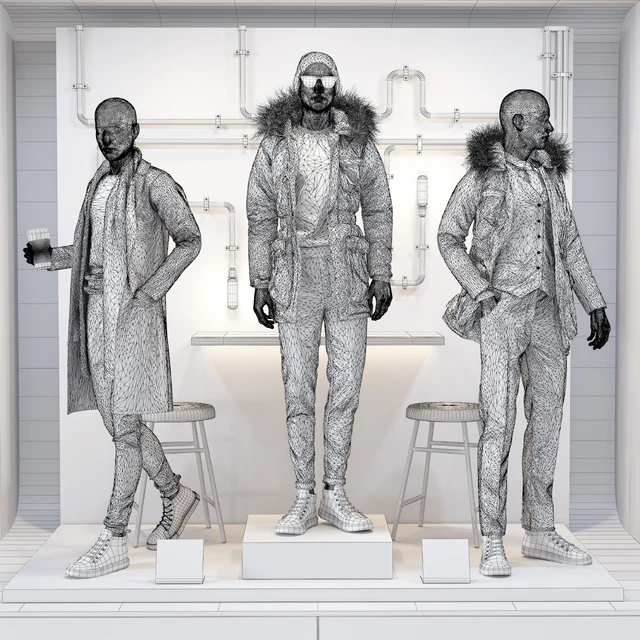 Shop front with male mannequin — Descargar