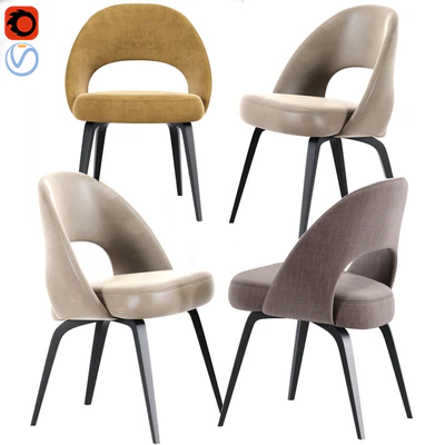 Saarinen Executive Side Chair with Wood Legs 2 — Ver 1