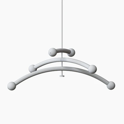 Contemporary Bleached White Oak and Brass LED Chandelier — Ver 2