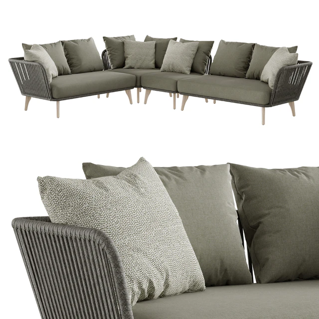 Outdoor garden wicker woven modular sofa 4so Santander — Скачать