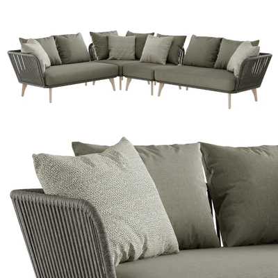 Outdoor garden wicker woven modular sofa 4so Santander — Вид 1