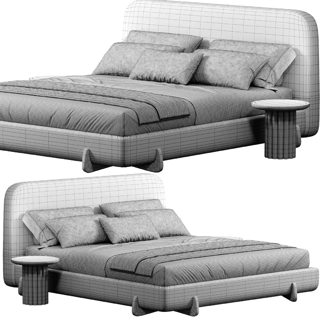 Stivale Light Brown Velvet Queen Bed By CB2 — Descargar