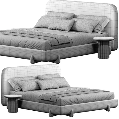 Stivale Light Brown Velvet Queen Bed By CB2 — Ver 2