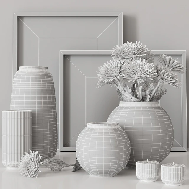 decorative set with yellow chrysanthemums 05 — Descargar