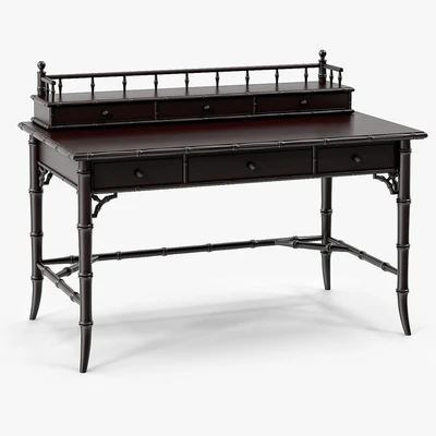 Century Furniture Faux-Bamboo Black Desk — Ver 1