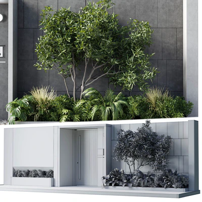 Door outdoor entrance and fence and graden 05 — Ver 2