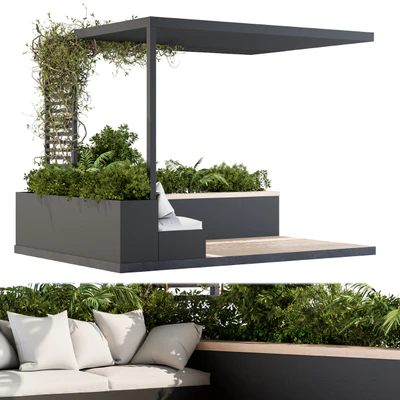 Roof Garden and Balcony Furniture with Pergola 08 — Ver 2
