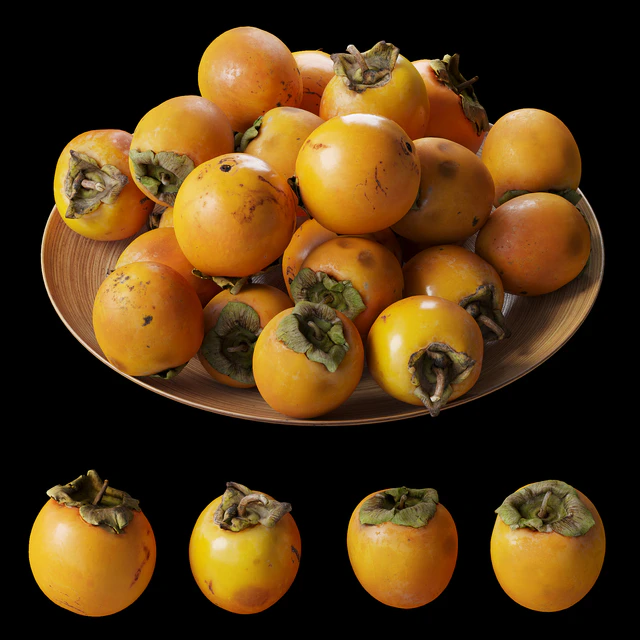 Persimmon kinglet on a platter — Descargar