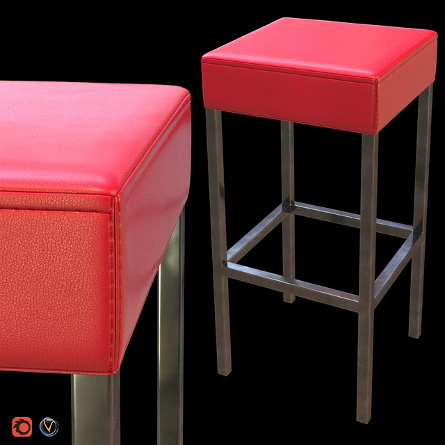 Red Leather High Stool — Descargar