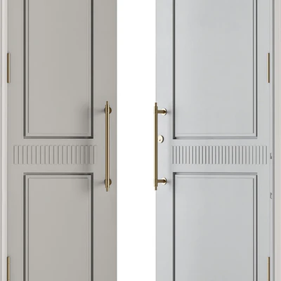 White Wooden Classic Door Set 27 — View 2