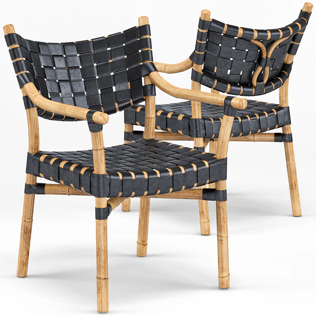 Canyon Leather And Rattan Chair — Скачать