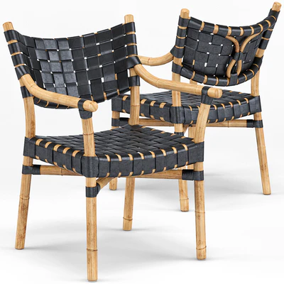 Canyon Leather And Rattan Chair — Вид 1