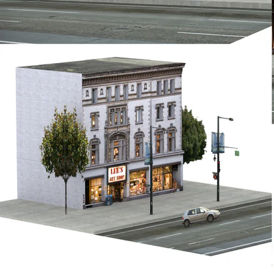 Facade for the background Vol: 6 Shop and street — Ver 2