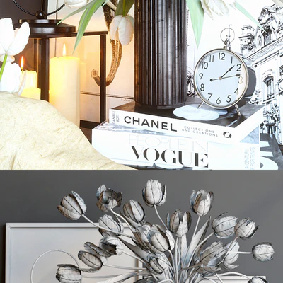 Decorative set with white tulips — Ver 2