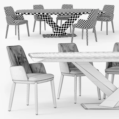 Cattelan Italia Belinda armchair Stratos table set — Ver 2