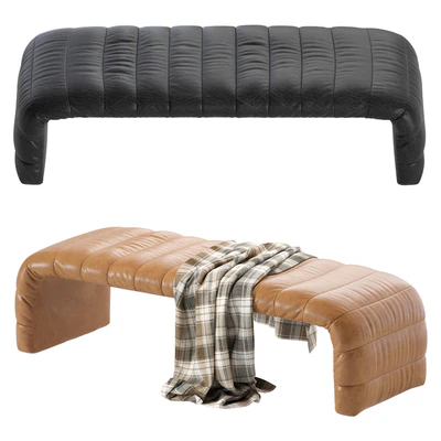 Coco Republic Westwood Bench Leather 2 Colors Version — Ver 2