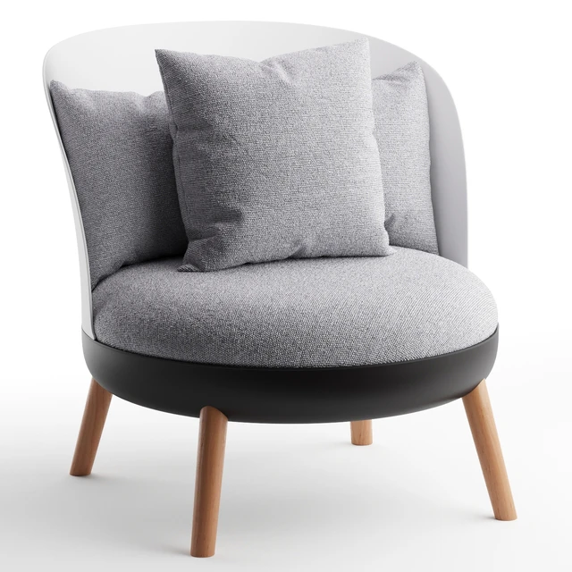 Armchair with ottoman Cherry, gray — Descargar