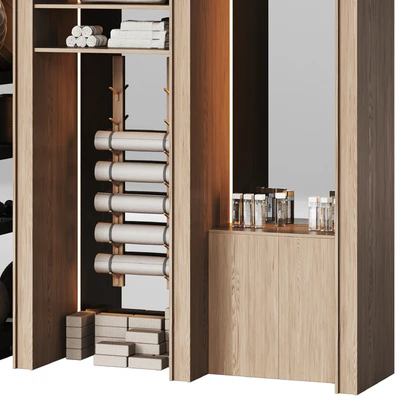 A wall with a rack for gym equipment — Ver 2