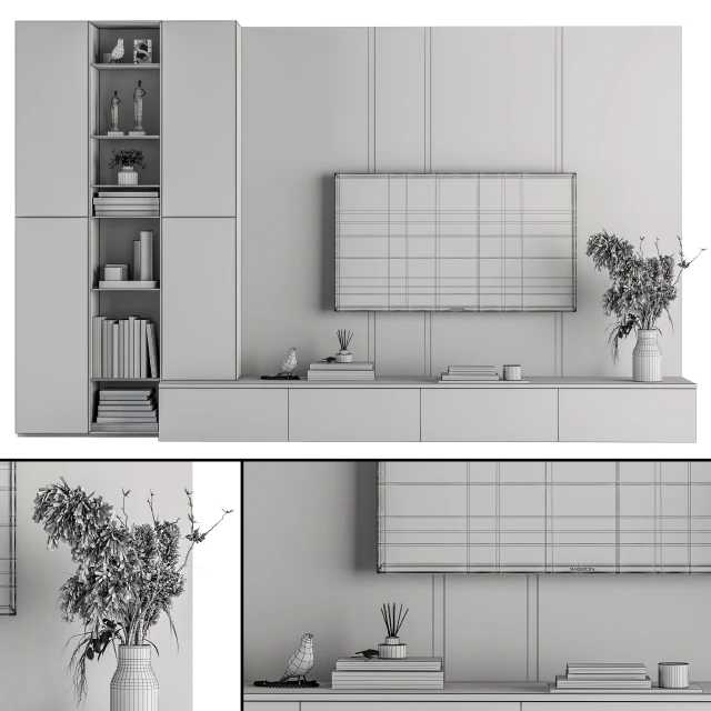 TV Wall White and Stone - Set 27 — Descargar