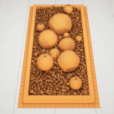 Flower bad stone wite pebble — Вид 2