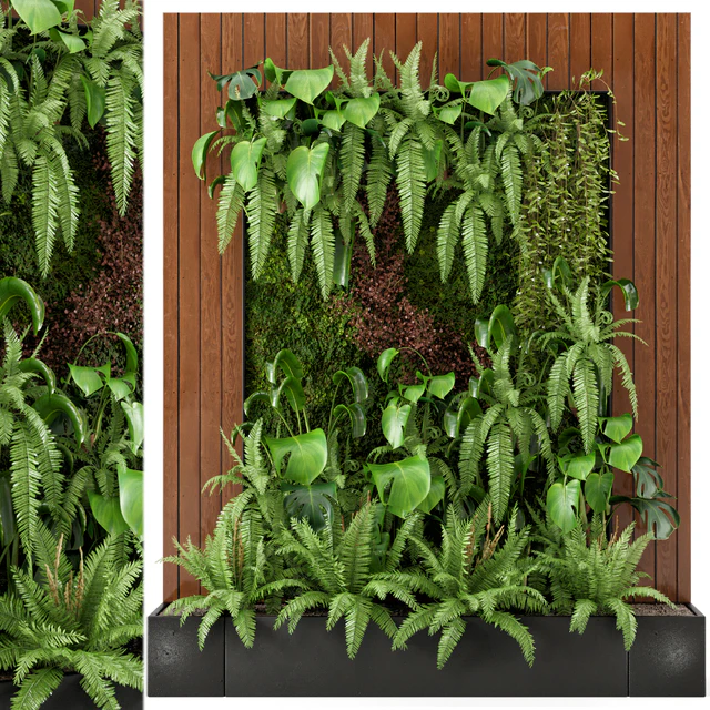 Indoor Wall Plants in rusty Concrete Pot - Set 22 — Descargar