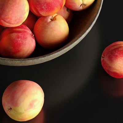 Peaches in a Ceramic Bowl — Вид 3