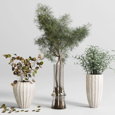 bouquet 13 concrete vse plant pampas and dry hogweed dry leaves — Вид 3