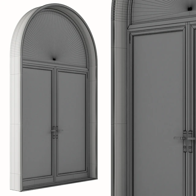 Black Modern Arched Window - Windows Set 07 — Descargar
