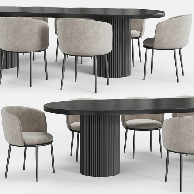 GLOBEWEST Benjamin Ripple table and Filmore dining chair Eichholtz — Скачать
