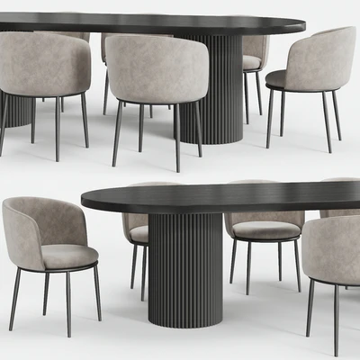 GLOBEWEST Benjamin Ripple table and Filmore dining chair Eichholtz — Вид 3