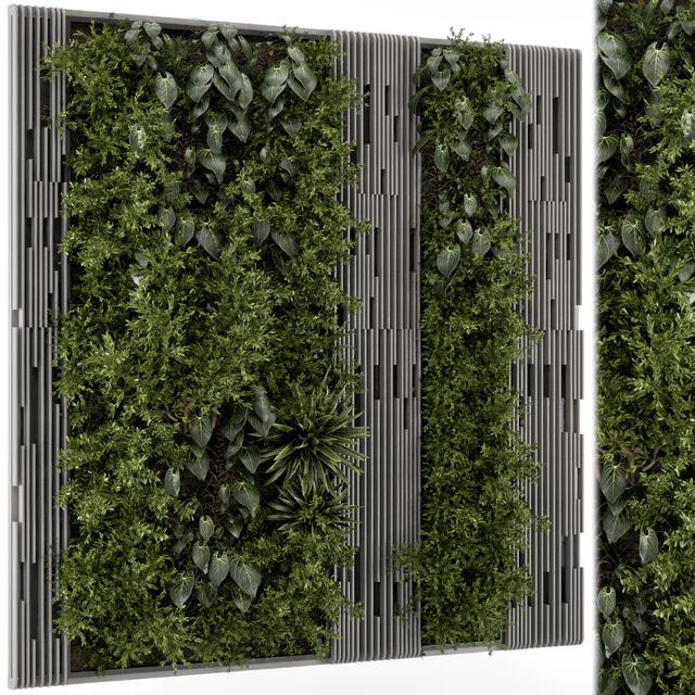 Indoor Wall  Vertical Garden in Wooden Base - Set 864 — Скачать