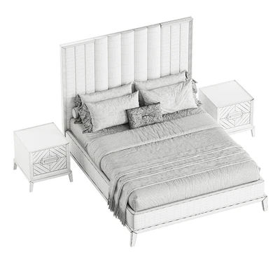 High End Art Deco Style Bed — Ver 3