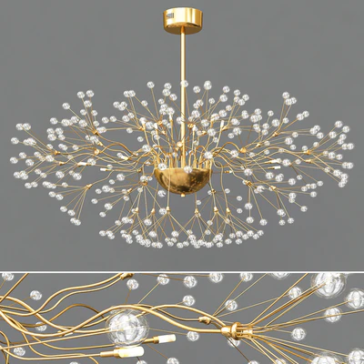 Modern Golden Glass Chandelier 1 — Download