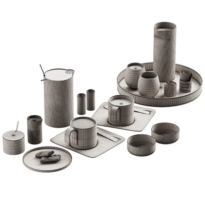 407 eat and drinks decor set 06 metal coffee and water kit for cafe — Ver 3