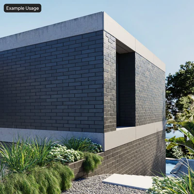 glossy painted running bond bond brick wall texture black — Вид 2
