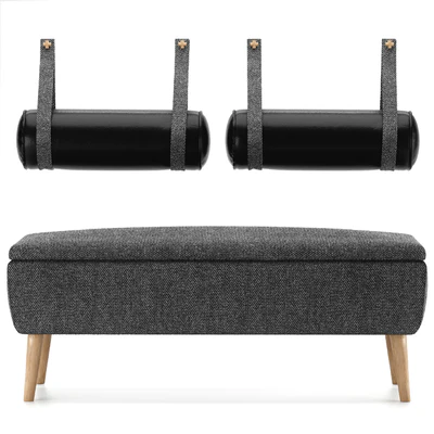 Vaili bench / ottoman Soft Light by Divan.ru and decorative pillows — Ver 2