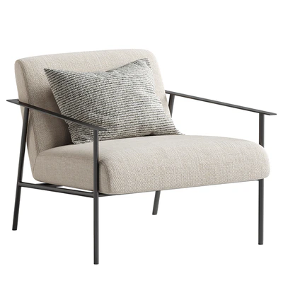 Tracy Fabric Lounge Chair Beige — Ver 2