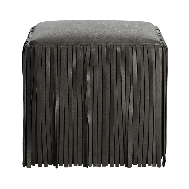 Leather pouf with fringes — Descargar