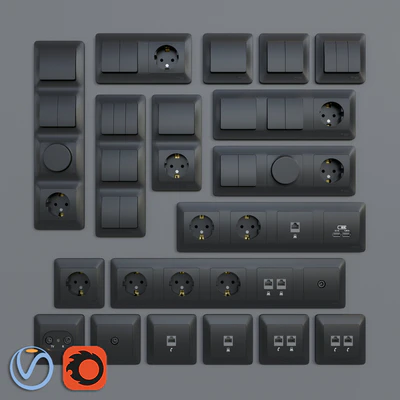 Sockets and switches Schneider Electric Glossa | Graphite — Ver 1