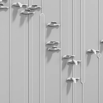 Decorative panel Birds Gold 9 — Ver 2