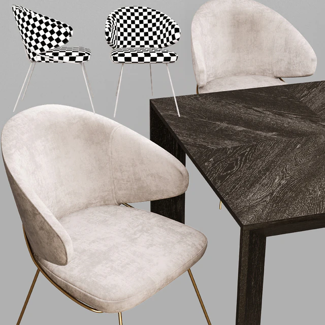 Eichholtz Tremont Table and Kinley Chair Set — Descargar