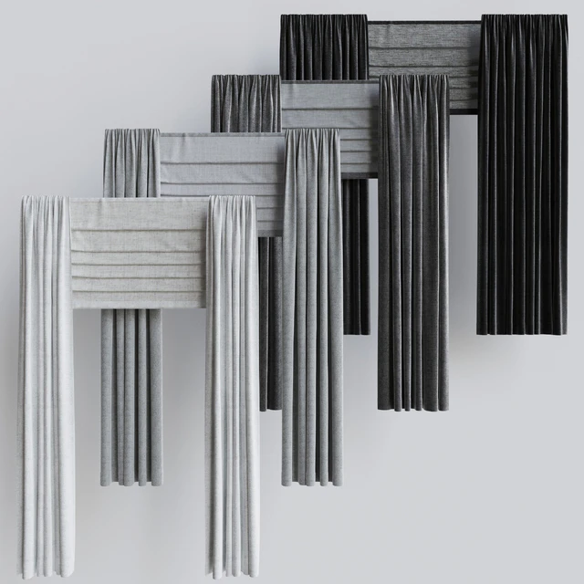 A set of curtains + a set of Roman curtains 1. Gray scale — Descargar