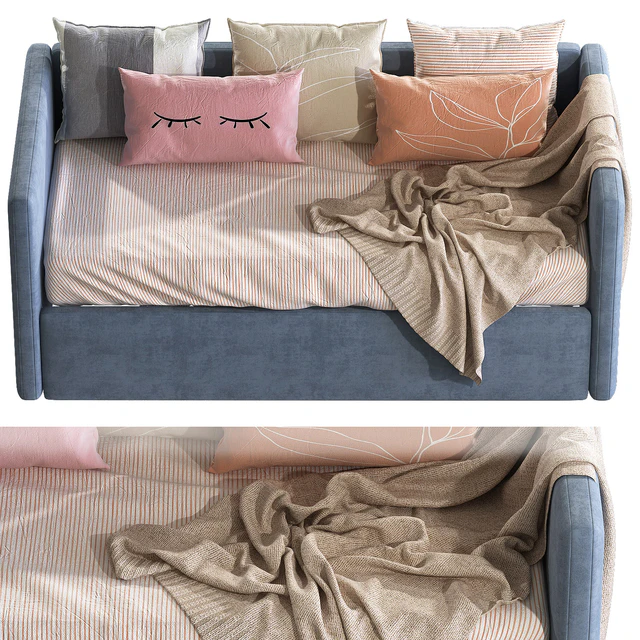 Children's sofa bed with decorative pillows 2 — Descargar