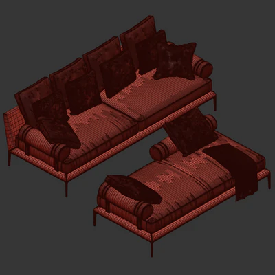 B & B italia Atoll sofa bench — Ver 2