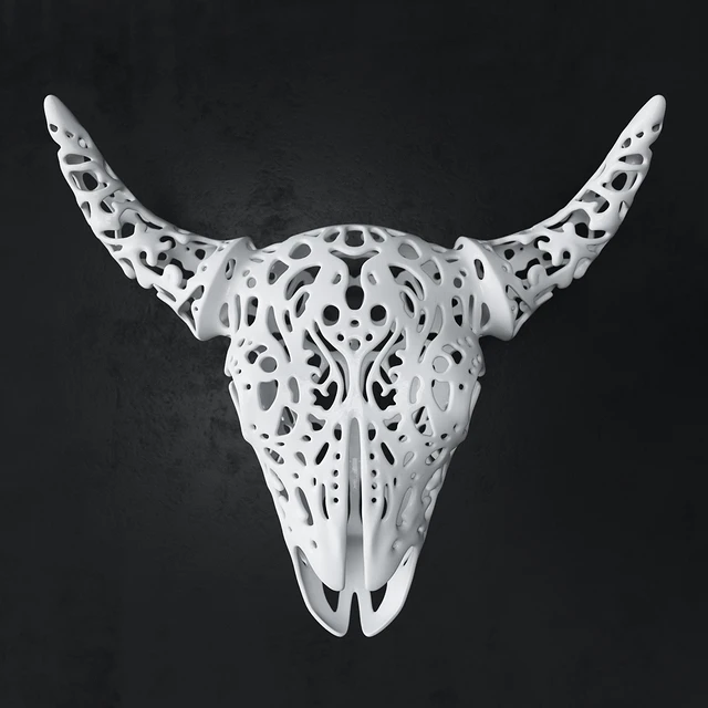 Buffalo 3D Skull Tallado — Descargar